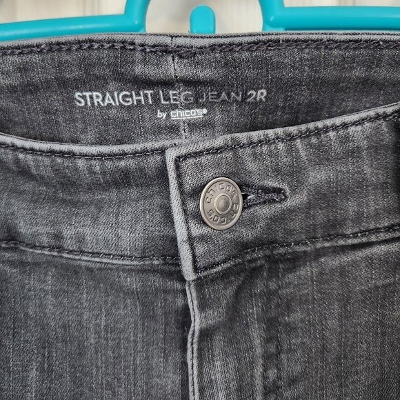 Chico's Straight Leg Jeans Charcoal Wash Size 2 US Size 12 Regular F38 - Picture 5 of 6